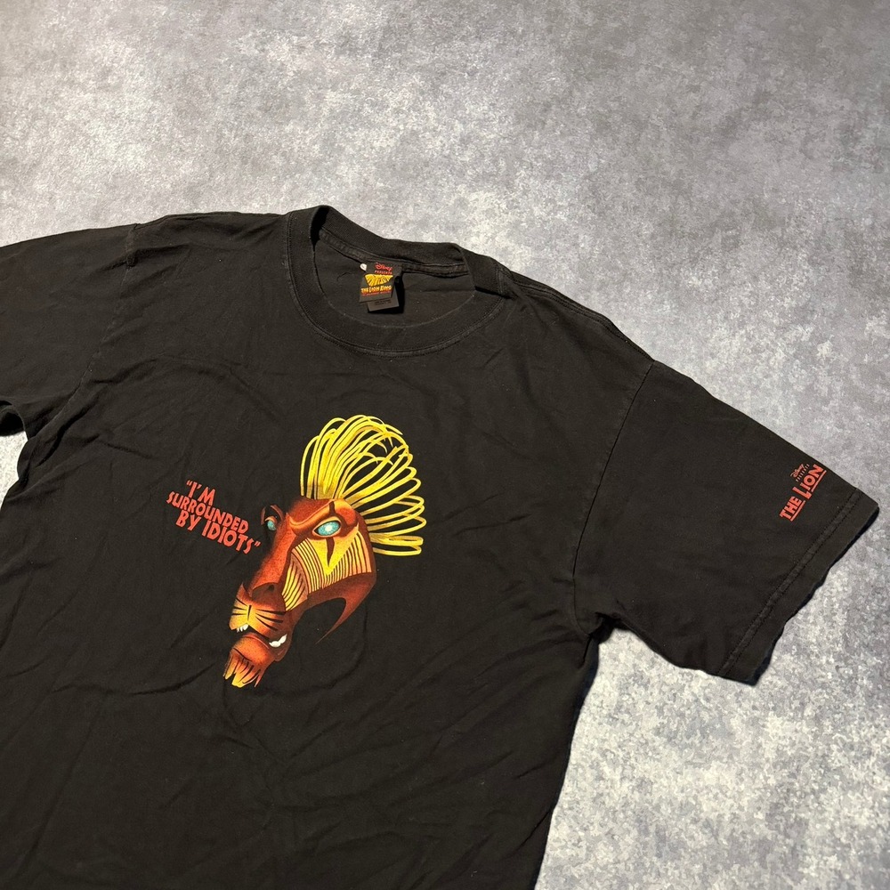 Vintage Disney Lion King Scar Surrounded By Idiots Graphic T Shirt Mens Size‎ L